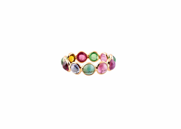 Natural Multi-Colour Gemstone Ring in 18k Pure Gold Meerah By