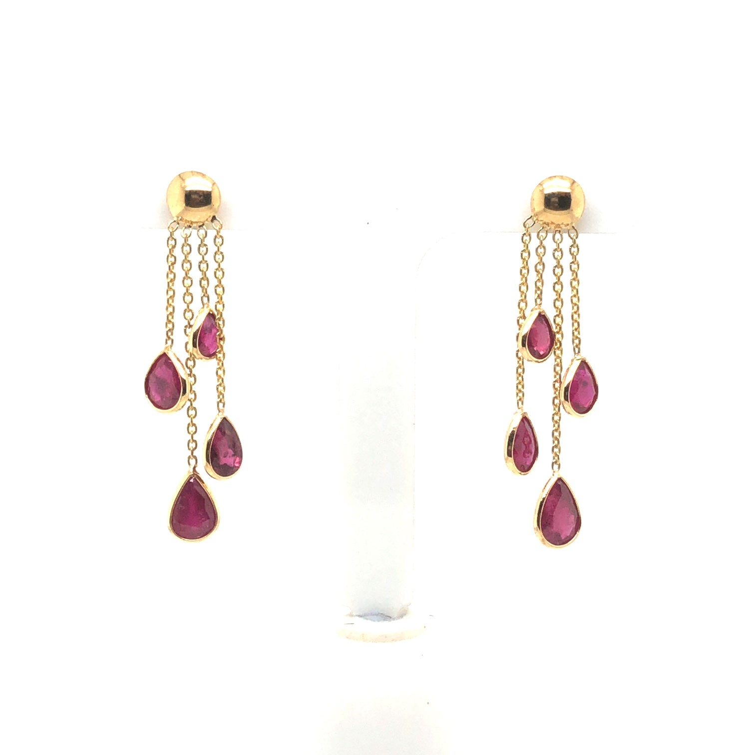 Natural Ruby Earrings in 18k Pure Gold