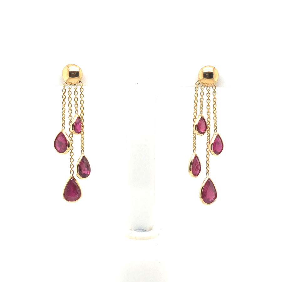Natural Ruby Earrings in 18k Pure Gold