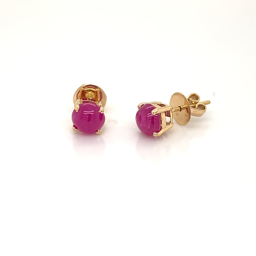 Natural Ruby Studs in 18k Pure Gold
