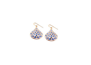 Natural Blue Sapphire Earrings in 18k Pure Gold