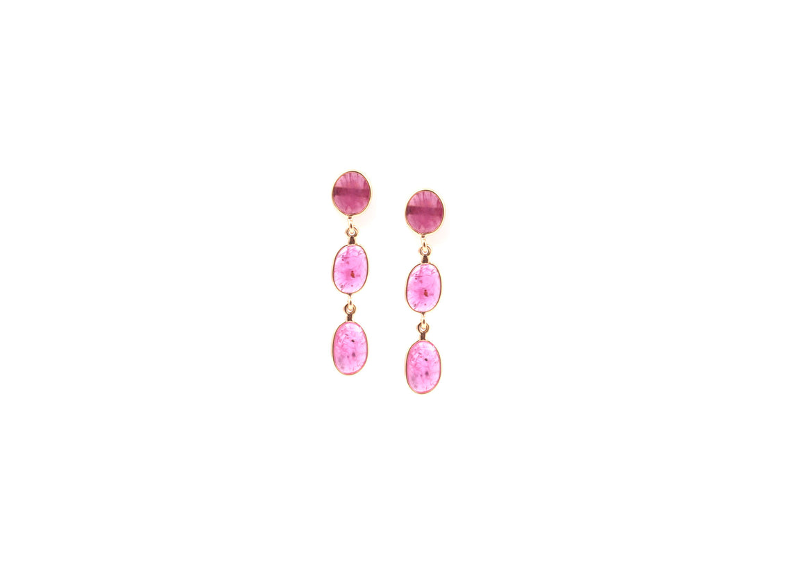 Natural Ruby Earrings in 18k Pure Gold