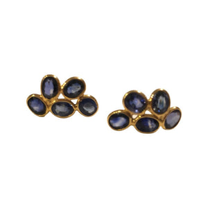 Natural Blue Sapphire Studs in 18k Pure Gold