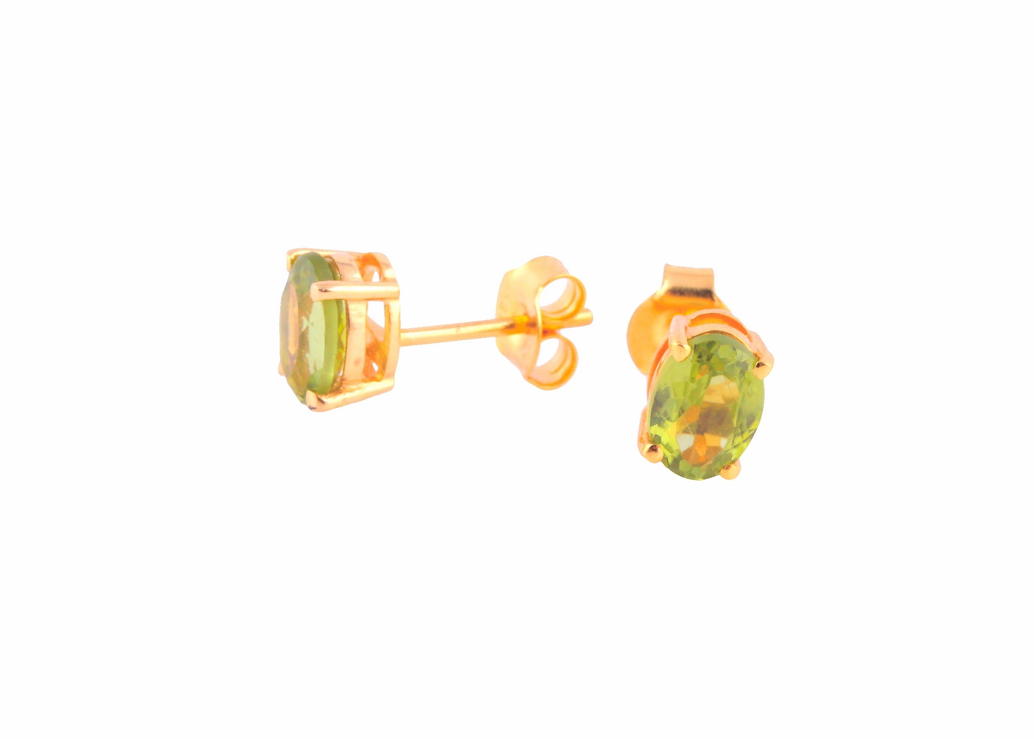 14K Gold 1.10 cttw Peridot & Diamond Accent Stud Earrings - QVC.com