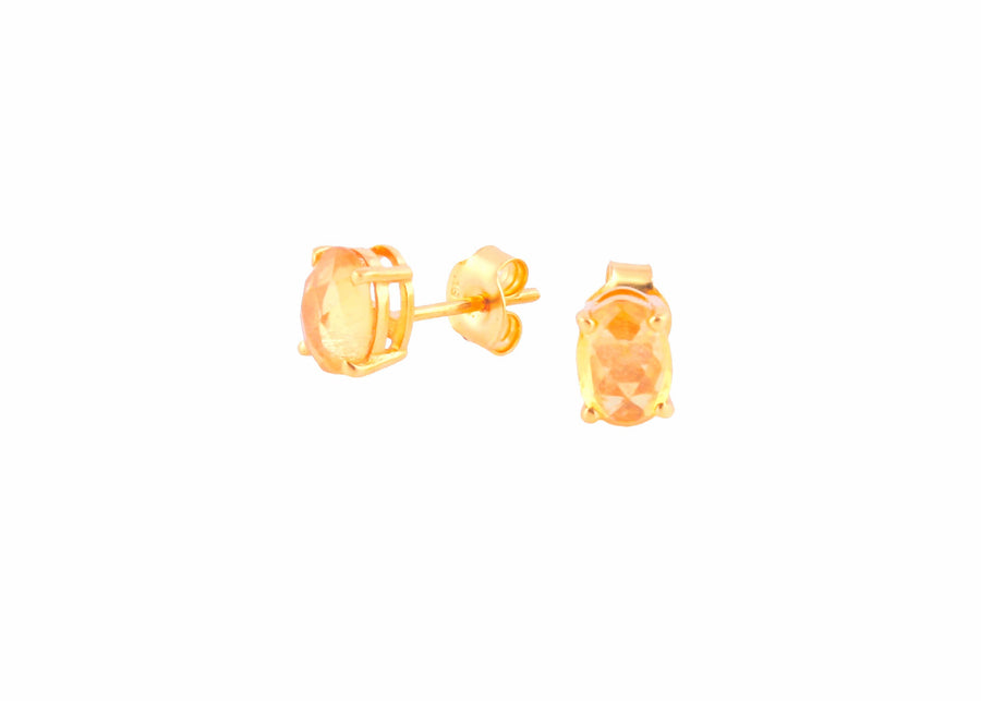 Natural Yellow Sapphire Studs in 18k Pure Gold