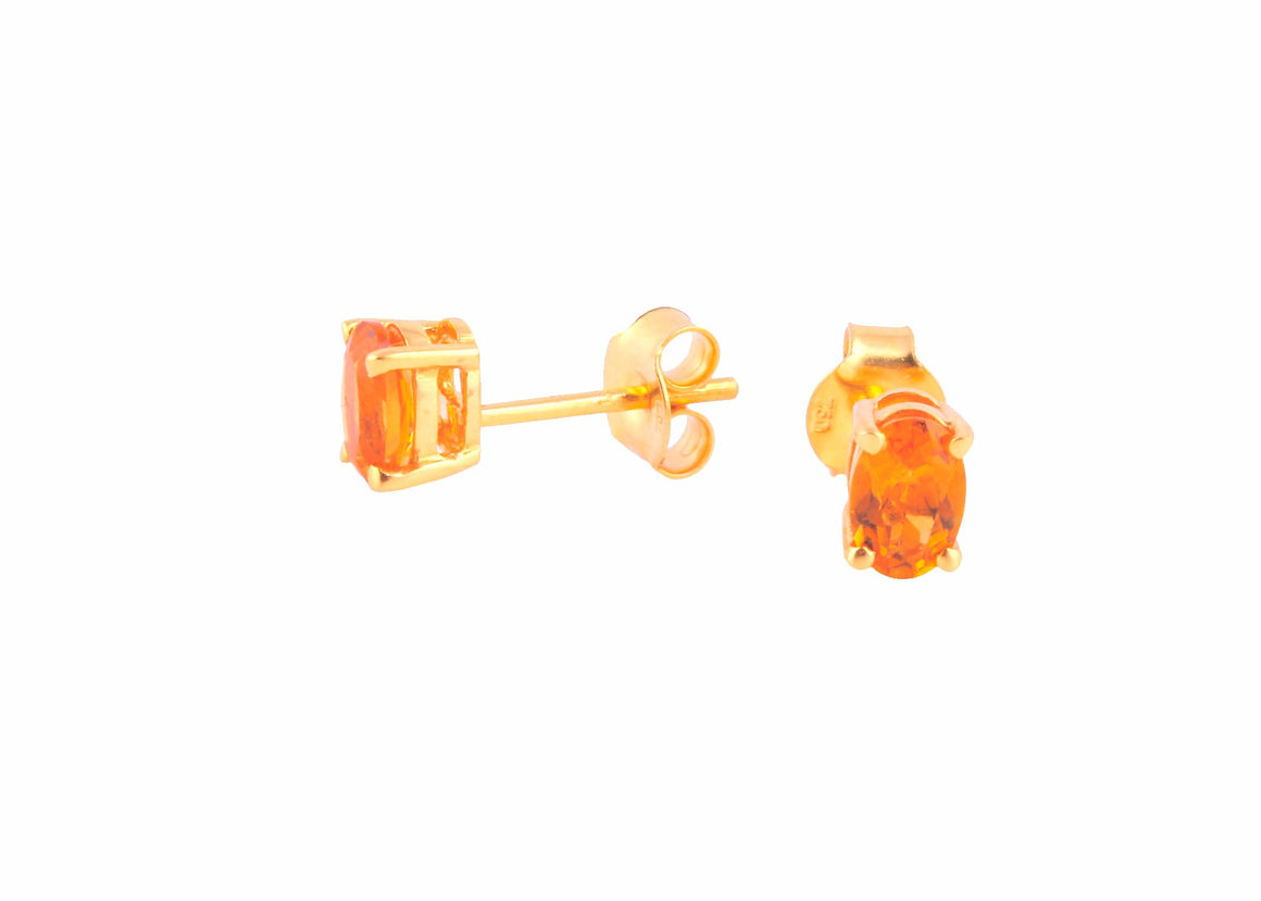 Natural Citrine Studs in 18k Pure Gold