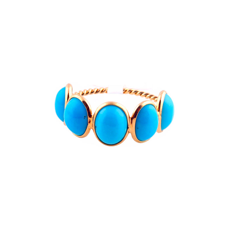 Natural Turquoise Ring in 18k Pure Gold
