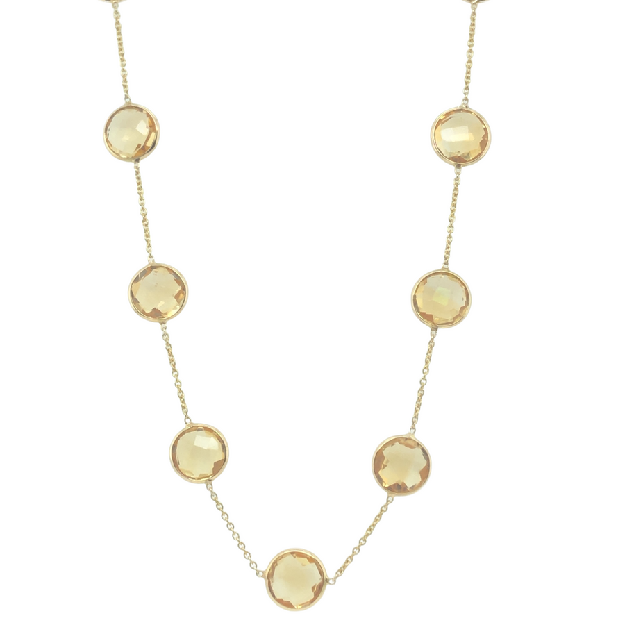 Natural Citrine Necklace in 18k Pure Gold