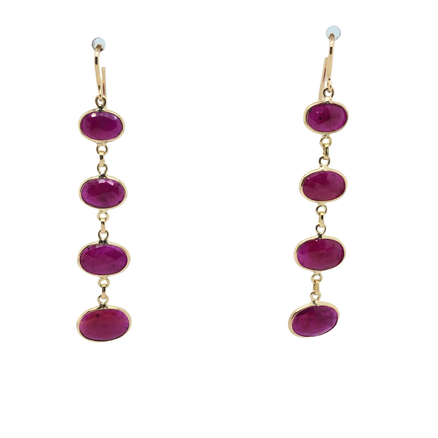 Natural Ruby Earrings in 18k Pure Gold