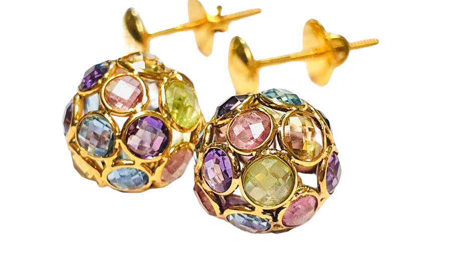 Multi-Colour Gemstone Earrings