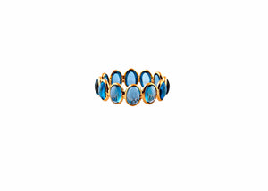 Natural Blue Topaz Ring in 18k Pure Gold