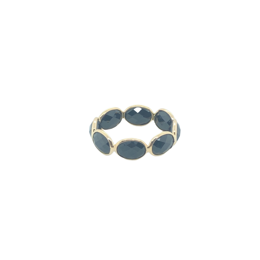 Natural Black Spinal Ring in 18k Pure Gold