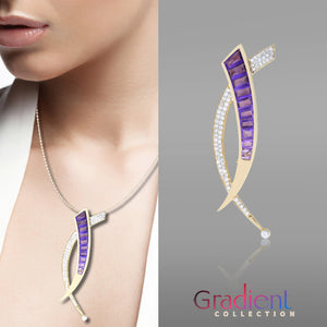 Amethyst & Diamonds Pendent Cum Brooch