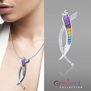 Multi-Colour Gemstones &  Diamonds Pendent Cum Brooch