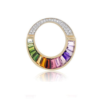 Multi-Colour Gemstones &  Diamonds Cleopatra Pendent