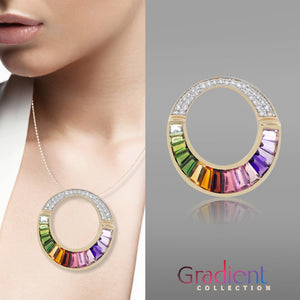 Multi-Colour Gemstones &  Diamonds Cleopatra Pendent