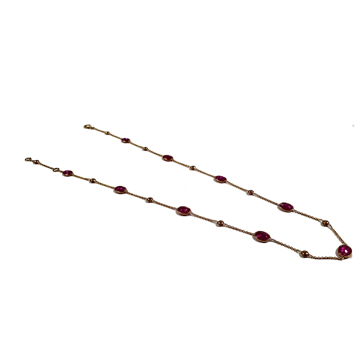 Natural Ruby Necklace in 18k Pure Gold